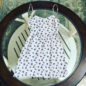 Cream and Black Floral Sundress
